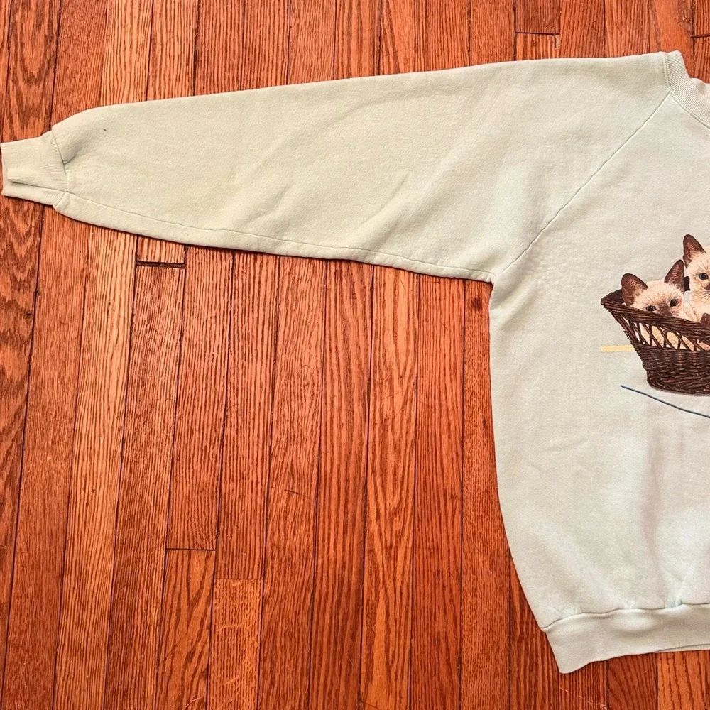 1989 Kitten Basket Vintage Crewneck Sweater - Picture 4 of 13